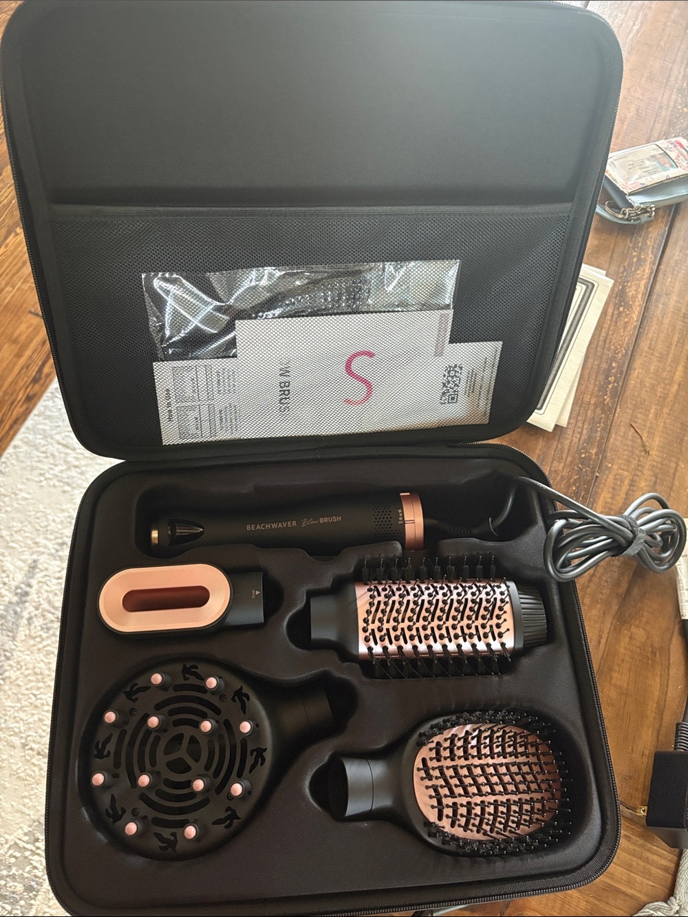 The Beachwaver Co. Hot Air Styler Set in Black and Rose Gold